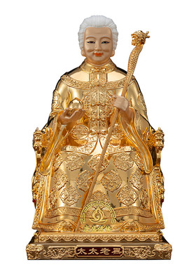 黄铜鎏金四大家族像供奉堂口摆件