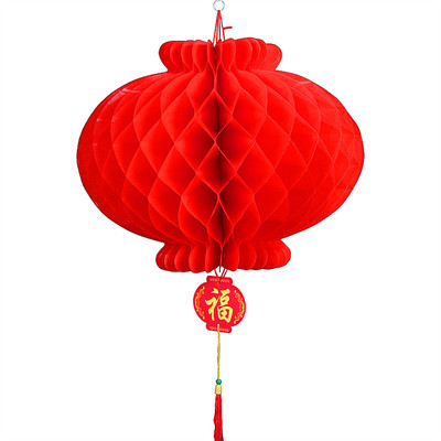 春节装饰新年蜂窝小红纸灯笼挂件