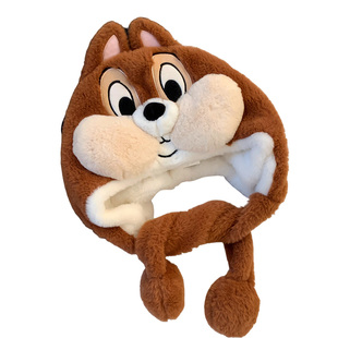 迪士尼正版奇奇蒂蒂毛绒帽子女秋冬季加厚保暖防寒可爱护耳雷锋帽