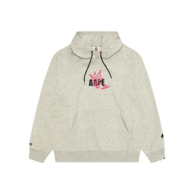 Aape猿人字母印花薄绒连帽卫衣