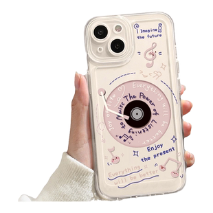 适用苹果15promax手机壳新款iphone15复古cd女全包plus女款镜头保护pro防摔max透明14高级感13套15pro软超薄