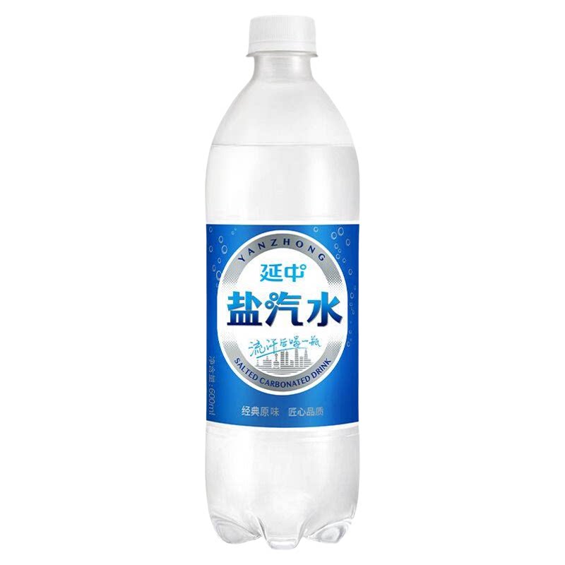 上海延中盐汽水600ml*12瓶补充盐分防暑解渴气泡水碳酸饮料团购