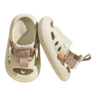 旅行儿童拖鞋男童2025新款夏季男孩外穿带后跟沙滩鞋洞洞鞋nb凉鞋