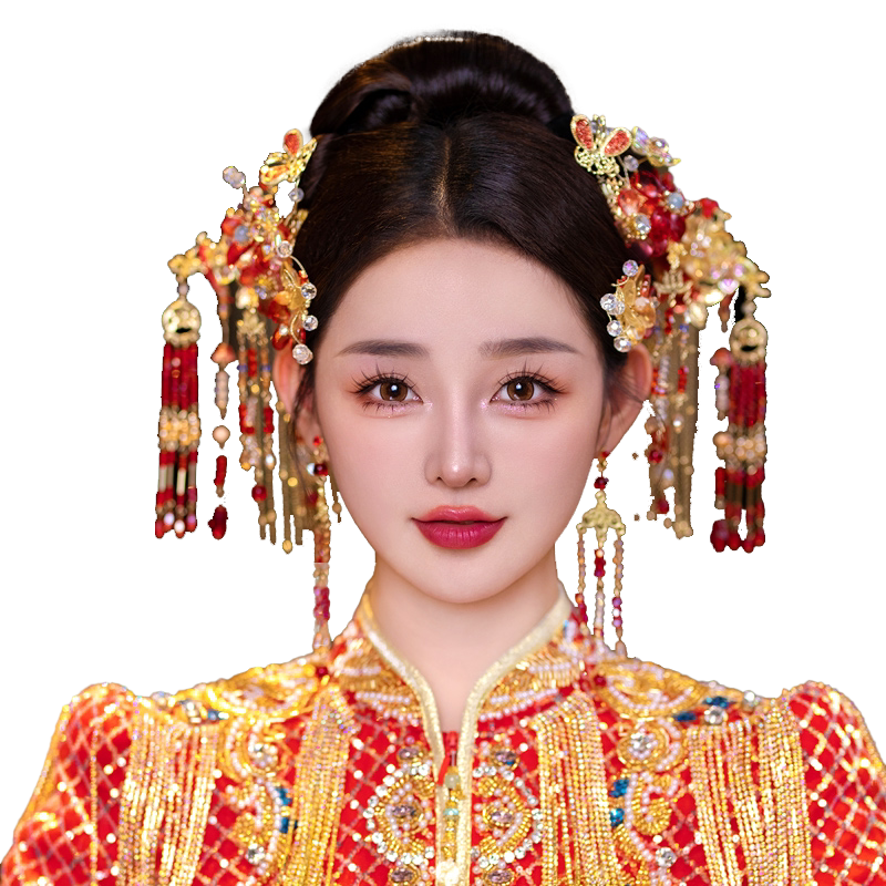 新娘秀禾头饰中式复古婚礼配饰