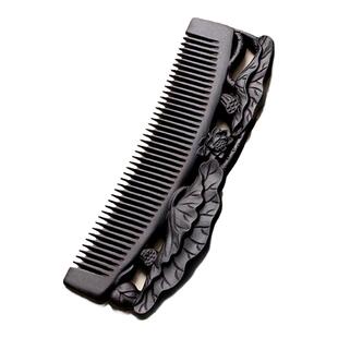 复古风檀木梳子养发雕花梳子流苏木梳子定制刻字送礼礼盒包装生日