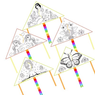 教学风筝手绘空白涂鸦绘画