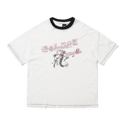 pacshop短袖印花刺绣撞色做旧