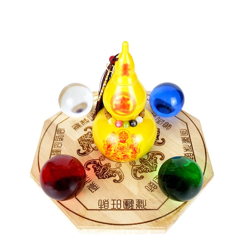 五路财神聚宝盆葫芦水晶招财摆件