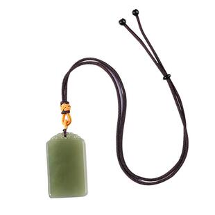 【珍藏】天然和田玉无事牌吊坠本命年项链玉石玉佩挂坠饰高档礼物