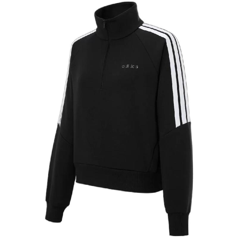 adidas三道杠女卫衣阔腿裤套装