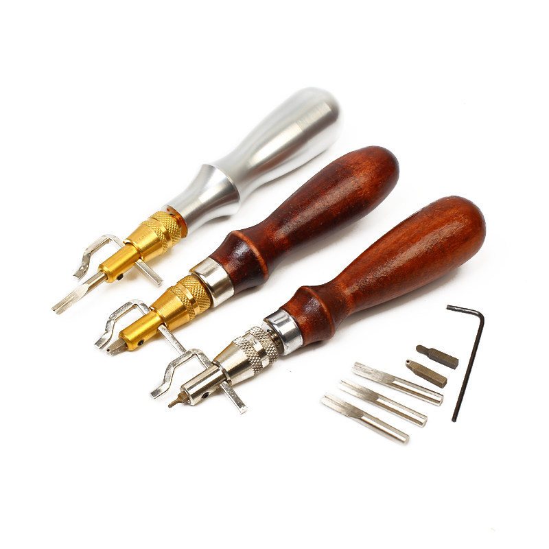 多功能挖槽器手工皮具皮革皮雕工具皮革削边器压线器修边器压边器