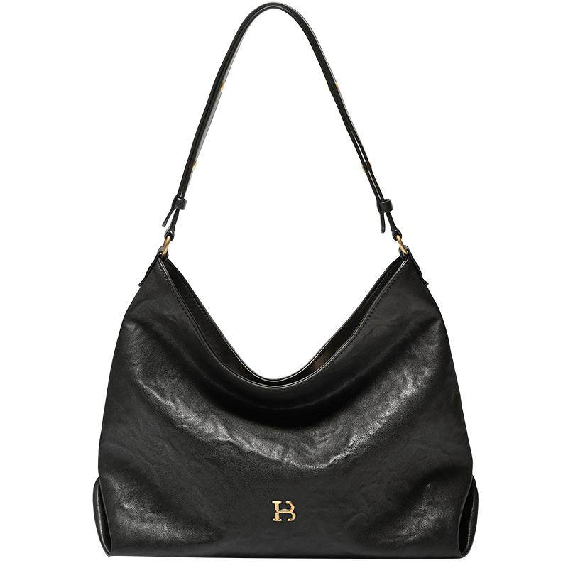 百丽包包女25新款商场同款植鞣手抓纹大容量HOBO包斜挎托特包2067