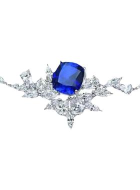 莫桑石1克拉红宝石锁骨链