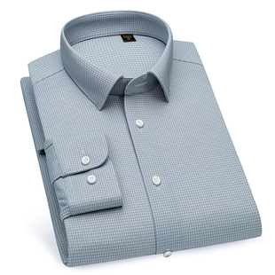 【山羊绒】加绒加厚男士保暖衬衫长袖冬季款爸爸抗皱免烫衬衣格子