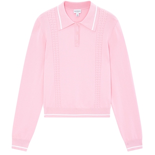 Juicy Couture橘滋针织衫女Polo翻领学院长袖上衣