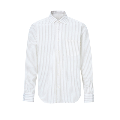 棉桑蚕丝老钱新贵条纹衬衫外套