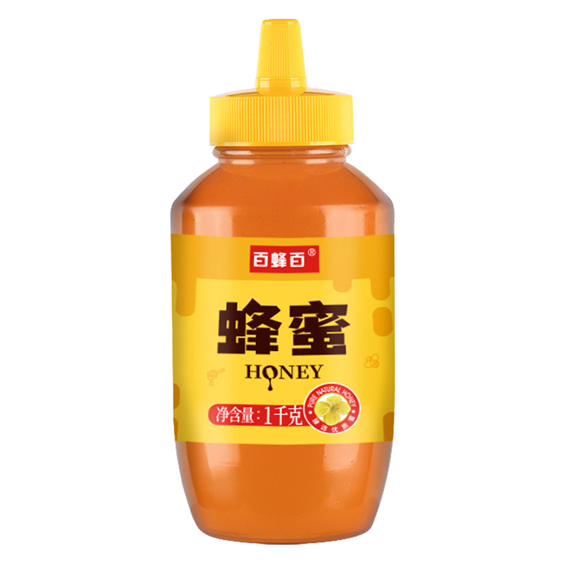 百蜂百土蜂蜜1斤2斤挤挤压瓶天然官方旗舰店正品家用烘焙商用纯