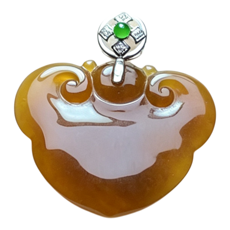 翠贵人18K冰种红翡吉祥如意吊坠
