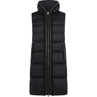 GEGINA吉吉娜秋冬季新品鹅绒中长黑色马甲羽绒服时髦立领高级外套