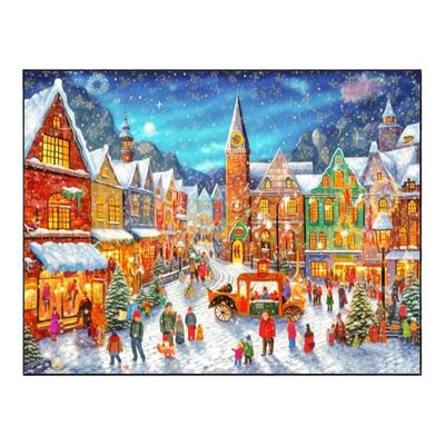 雪景diy数字油画解压油彩画