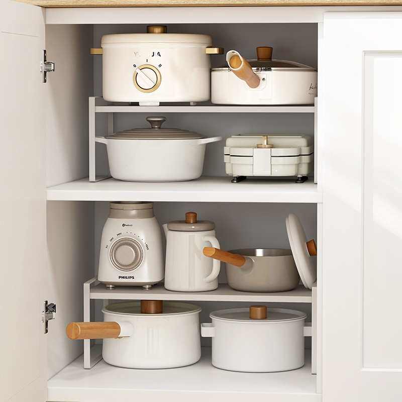 御仕家橱柜杯子分层架厨房桌面锅具电器碗架盘子调料杯子收纳置物