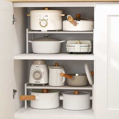 御仕家橱柜杯子分层架厨房桌面锅具电器碗架盘子调料杯子收纳置物