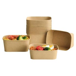 野餐便当盒子一次性餐盒户外露营春游牛皮纸打包盒饭盒水果食品盒