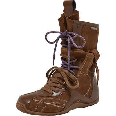 百思图25冬季新款赛车靴拳击靴女德训短靴马丁靴西部靴A9101DZ5