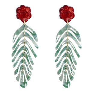 独特花朵耳夹女轻奢高级感小众无耳洞耳环树叶流苏耳坠方圆脸耳饰