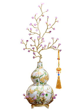 繁花似锦葫芦摆件客厅招财高档装饰壁龛玄关造景搬家乔迁新居礼物