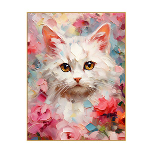猫咪狗狗diy数字油画手工填充填色油彩画手绘涂色丙烯画画高级感