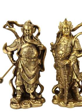 黄铜韦陀铜像菩萨摆件礼品韦陀伽蓝关公韦陀客厅公司装饰工艺品