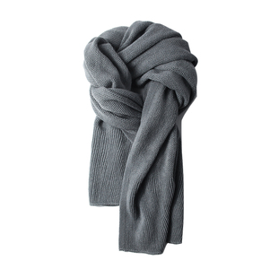 围巾女男冬季韩版百搭保暖秋冬ins潮日系毛线针织大灰色2025新款