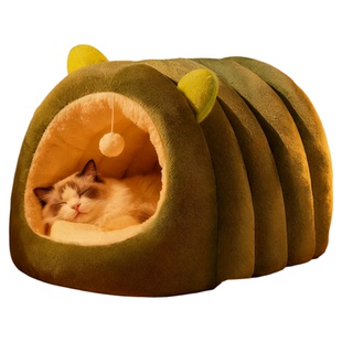 猫窝冬季保暖半封闭式拖鞋窝猫咪安全感隧道幼猫冬日加厚新款猫窝