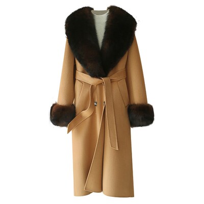 大牌正品高端双面羊绒大衣女