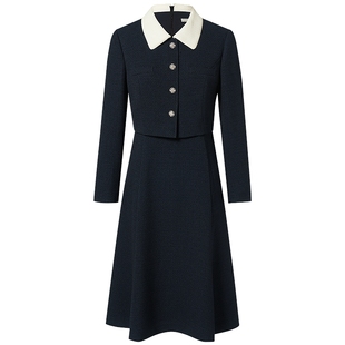 CADIDL卡迪黛尔商场同款25春季新款气质百搭假两件连衣裙淑女风