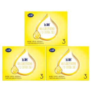 [官方正品]飞鹤飞帆呵护专利OPO促吸收3段奶粉四联包1600g*3盒DHA