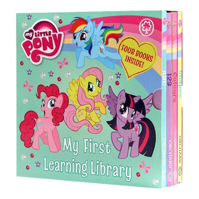 小马宝莉4册纸板 My Little Pony ABC 123 colours shapes英文原版绘本少儿英语基础认知启蒙书籍 撕不烂书籍0-6岁