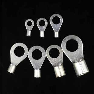 OT4 6圆形裸端头黄铜镀银电缆线冷压接线端子铜鼻压线耳1000只