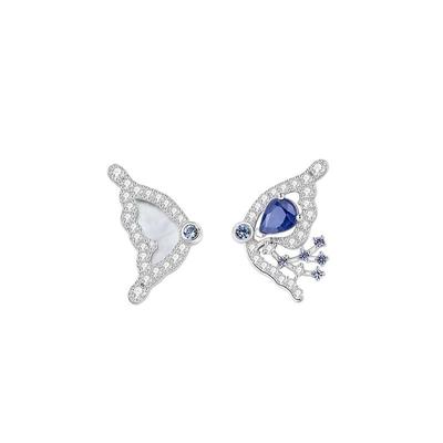 MUYE/牧野冰川海蝶耳饰 天然宝石耳钉高级感 新中式纯银耳环女