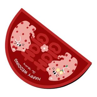 结婚用浴室地垫吸水防滑地毯卫生间门口脚垫厕所洗手间半圆门垫子