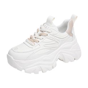 Tata他她网面厚底增高老爹鞋女加绒显脚小薄款运动鞋百搭WOG01AM5