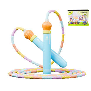 得力竹节跳绳儿童小学生专用幼儿园初学跳神入门5岁不打结软绳子