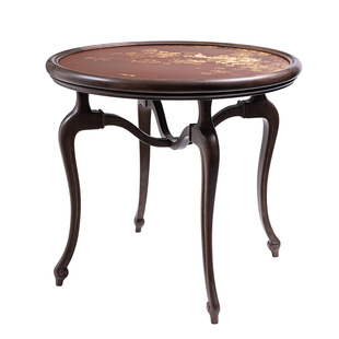 古歌梨园春色仙鹤脚茶桌客厅庭院黑胡桃镶铜宋式美学新中式茶几