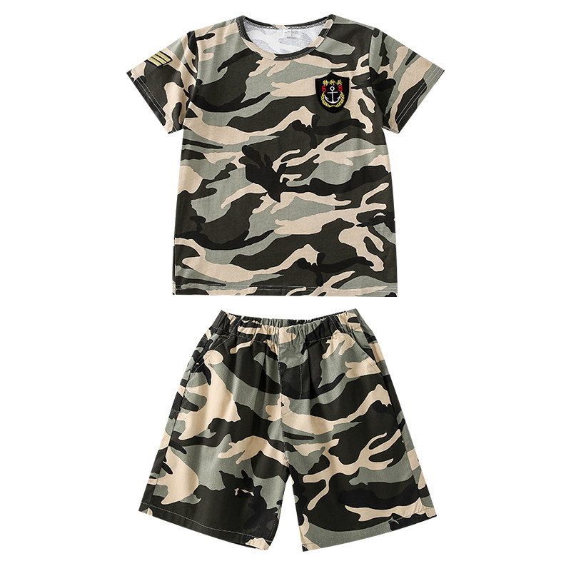 六一儿童表演服夏季小学生训练服迷彩套装中大童幼儿园军训演出服