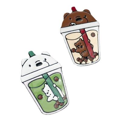 咱们课熊小熊奶茶店卡通胸针