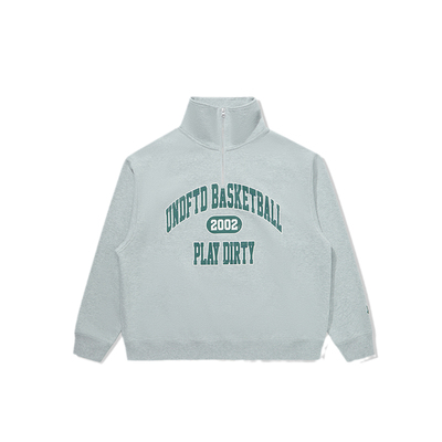 UNDEFEATED美式半拉链字母卫衣