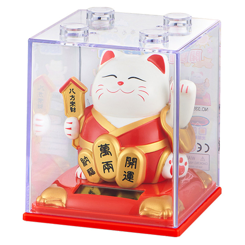 招财猫太阳能自动摆件