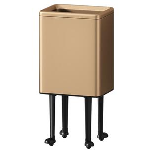 帝梵厨房垃圾桶高款可移动不锈钢家用免弯腰大号大容量客厅卫生桶