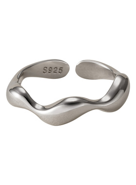 素图简约925银气质食指戒指环女